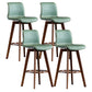 Scandinavia Style Bar-stool Wooden Legs Rectangle Seat for Kitchen Bar Blackish Green Brown 4 Piece Set Clearhalo 'Bar Furniture' 'Bar Stools' 'bar_stools' 'furn' 'furn_bar_stools' 'furniture_bar_stools' 'Kitchen & Dining Furniture' 'kitchen&dining_furn' 'kitchen' 'kitchen_furn' Furniture' 4576015