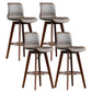 Scandinavia Style Bar-stool Wooden Legs Rectangle Seat for Kitchen Bar Coffee Brown 4 Piece Set Clearhalo 'Bar Furniture' 'Bar Stools' 'bar_stools' 'furn' 'furn_bar_stools' 'furniture_bar_stools' 'Kitchen & Dining Furniture' 'kitchen&dining_furn' 'kitchen' 'kitchen_furn' Furniture' 4576018