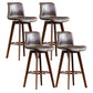 Scandinavia Style Bar-stool Wooden Legs Rectangle Seat for Kitchen Bar Dark Brown Brown 4 Piece Set Clearhalo 'Bar Furniture' 'Bar Stools' 'bar_stools' 'furn' 'furn_bar_stools' 'furniture_bar_stools' 'Kitchen & Dining Furniture' 'kitchen&dining_furn' 'kitchen' 'kitchen_furn' Furniture' 4576022