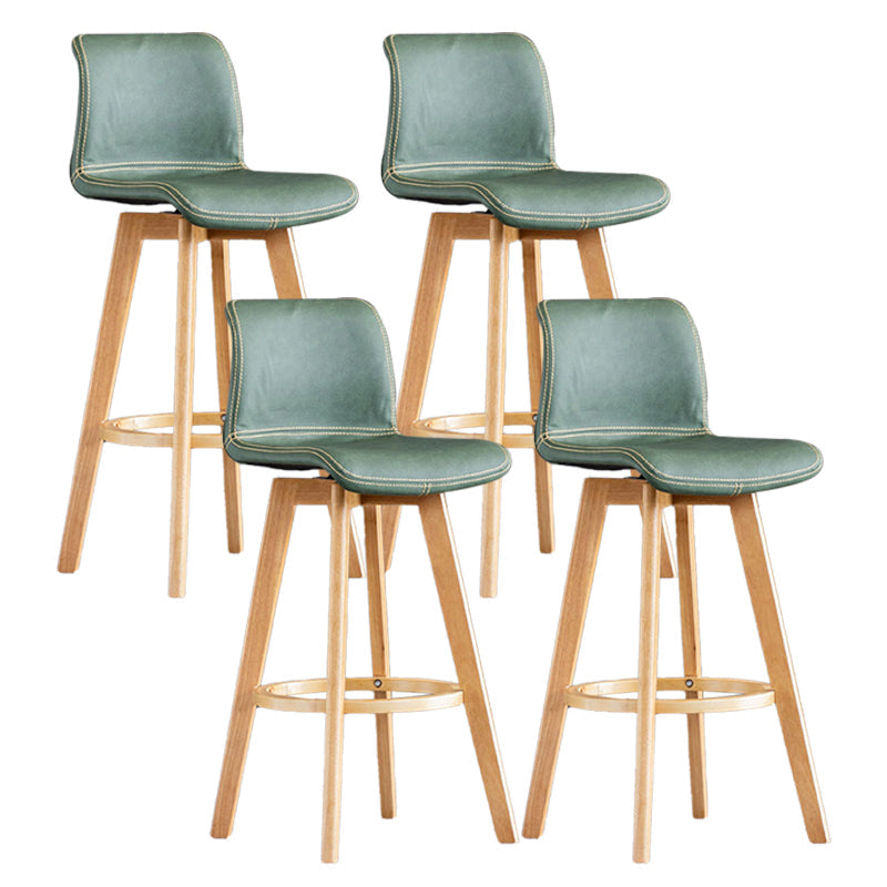 Scandinavia Style Bar-stool Wooden Legs Rectangle Seat for Kitchen Bar Blackish Green Natural 4 Piece Set Clearhalo 'Bar Furniture' 'Bar Stools' 'bar_stools' 'furn' 'furn_bar_stools' 'furniture_bar_stools' 'Kitchen & Dining Furniture' 'kitchen&dining_furn' 'kitchen' 'kitchen_furn' Furniture' 4576025