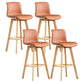 Scandinavia Style Bar-stool Wooden Legs Rectangle Seat for Kitchen Bar Light Brown Natural 4 Piece Set Clearhalo 'Bar Furniture' 'Bar Stools' 'bar_stools' 'furn' 'furn_bar_stools' 'furniture_bar_stools' 'Kitchen & Dining Furniture' 'kitchen&dining_furn' 'kitchen' 'kitchen_furn' Furniture' 4576027