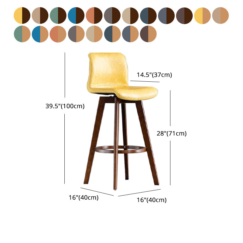 Scandinavia Style Bar-stool Wooden Legs Rectangle Seat for Kitchen Bar Clearhalo 'Bar Furniture' 'Bar Stools' 'bar_stools' 'furn' 'furn_bar_stools' 'furniture_bar_stools' 'Kitchen & Dining Furniture' 'kitchen&dining_furn' 'kitchen' 'kitchen_furn' Furniture' 4576033