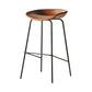 Modern Style Iron Bar Chair with Footrest Low Back Simple Bar Stool Orange 1 Piece Counter Stool(26"H) Clearhalo 'Bar Furniture' 'Bar Stools' 'bar_stools' 'furn' 'furn_bar_stools' 'furniture_bar_stools' 'Kitchen & Dining Furniture' 'kitchen&dining_furn' 'kitchen' 'kitchen_furn' Furniture' 4576035