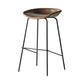Modern Style Iron Bar Chair with Footrest Low Back Simple Bar Stool Brown 1 Piece Counter Stool(26"H) Clearhalo 'Bar Furniture' 'Bar Stools' 'bar_stools' 'furn' 'furn_bar_stools' 'furniture_bar_stools' 'Kitchen & Dining Furniture' 'kitchen&dining_furn' 'kitchen' 'kitchen_furn' Furniture' 4576045