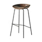 Modern Style Iron Bar Chair with Footrest Low Back Simple Bar Stool Brown 1 Piece Bar Stool(30"H) Clearhalo 'Bar Furniture' 'Bar Stools' 'bar_stools' 'furn' 'furn_bar_stools' 'furniture_bar_stools' 'Kitchen & Dining Furniture' 'kitchen&dining_furn' 'kitchen' 'kitchen_furn' Furniture' 4576053