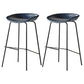 Modern Style Iron Bar Chair with Footrest Low Back Simple Bar Stool Blue 2 Piece Set Counter Stool(26"H) Clearhalo 'Bar Furniture' 'Bar Stools' 'bar_stools' 'furn' 'furn_bar_stools' 'furniture_bar_stools' 'Kitchen & Dining Furniture' 'kitchen&dining_furn' 'kitchen' 'kitchen_furn' Furniture' 4576055