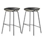 Modern Style Iron Bar Chair with Footrest Low Back Simple Bar Stool Grey 2 Piece Set Counter Stool(26"H) Clearhalo 'Bar Furniture' 'Bar Stools' 'bar_stools' 'furn' 'furn_bar_stools' 'furniture_bar_stools' 'Kitchen & Dining Furniture' 'kitchen&dining_furn' 'kitchen' 'kitchen_furn' Furniture' 4576056