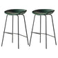 Modern Style Iron Bar Chair with Footrest Low Back Simple Bar Stool Green 2 Piece Set Counter Stool(26"H) Clearhalo 'Bar Furniture' 'Bar Stools' 'bar_stools' 'furn' 'furn_bar_stools' 'furniture_bar_stools' 'Kitchen & Dining Furniture' 'kitchen&dining_furn' 'kitchen' 'kitchen_furn' Furniture' 4576057
