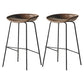 Modern Style Iron Bar Chair with Footrest Low Back Simple Bar Stool Brown 2 Piece Set Counter Stool(26"H) Clearhalo 'Bar Furniture' 'Bar Stools' 'bar_stools' 'furn' 'furn_bar_stools' 'furniture_bar_stools' 'Kitchen & Dining Furniture' 'kitchen&dining_furn' 'kitchen' 'kitchen_furn' Furniture' 4576059