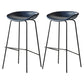 Modern Style Iron Bar Chair with Footrest Low Back Simple Bar Stool Blue 2 Piece Set Bar Stool(30"H) Clearhalo 'Bar Furniture' 'Bar Stools' 'bar_stools' 'furn' 'furn_bar_stools' 'furniture_bar_stools' 'Kitchen & Dining Furniture' 'kitchen&dining_furn' 'kitchen' 'kitchen_furn' Furniture' 4576061