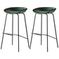 Modern Style Iron Bar Chair with Footrest Low Back Simple Bar Stool Green 2 Piece Set Bar Stool(30"H) Clearhalo 'Bar Furniture' 'Bar Stools' 'bar_stools' 'furn' 'furn_bar_stools' 'furniture_bar_stools' 'Kitchen & Dining Furniture' 'kitchen&dining_furn' 'kitchen' 'kitchen_furn' Furniture' 4576063