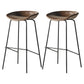 Modern Style Iron Bar Chair with Footrest Low Back Simple Bar Stool Brown 2 Piece Set Bar Stool(30"H) Clearhalo 'Bar Furniture' 'Bar Stools' 'bar_stools' 'furn' 'furn_bar_stools' 'furniture_bar_stools' 'Kitchen & Dining Furniture' 'kitchen&dining_furn' 'kitchen' 'kitchen_furn' Furniture' 4576065