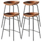 Modern Style Iron Bar Chair with Footrest Low Back Simple Bar Stool Orange 4 Piece Set Counter Stool(26"H) Clearhalo 'Bar Furniture' 'Bar Stools' 'bar_stools' 'furn' 'furn_bar_stools' 'furniture_bar_stools' 'Kitchen & Dining Furniture' 'kitchen&dining_furn' 'kitchen' 'kitchen_furn' Furniture' 4576066