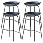 Modern Style Iron Bar Chair with Footrest Low Back Simple Bar Stool Blue 4 Piece Set Counter Stool(26"H) Clearhalo 'Bar Furniture' 'Bar Stools' 'bar_stools' 'furn' 'furn_bar_stools' 'furniture_bar_stools' 'Kitchen & Dining Furniture' 'kitchen&dining_furn' 'kitchen' 'kitchen_furn' Furniture' 4576067