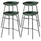 Modern Style Iron Bar Chair with Footrest Low Back Simple Bar Stool Green 4 Piece Set Counter Stool(26"H) Clearhalo 'Bar Furniture' 'Bar Stools' 'bar_stools' 'furn' 'furn_bar_stools' 'furniture_bar_stools' 'Kitchen & Dining Furniture' 'kitchen&dining_furn' 'kitchen' 'kitchen_furn' Furniture' 4576069