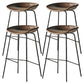Modern Style Iron Bar Chair with Footrest Low Back Simple Bar Stool Brown 4 Piece Set Counter Stool(26"H) Clearhalo 'Bar Furniture' 'Bar Stools' 'bar_stools' 'furn' 'furn_bar_stools' 'furniture_bar_stools' 'Kitchen & Dining Furniture' 'kitchen&dining_furn' 'kitchen' 'kitchen_furn' Furniture' 4576071