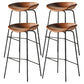 Modern Style Iron Bar Chair with Footrest Low Back Simple Bar Stool Orange 4 Piece Set Bar Stool(30"H) Clearhalo 'Bar Furniture' 'Bar Stools' 'bar_stools' 'furn' 'furn_bar_stools' 'furniture_bar_stools' 'Kitchen & Dining Furniture' 'kitchen&dining_furn' 'kitchen' 'kitchen_furn' Furniture' 4576072