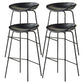 Modern Style Iron Bar Chair with Footrest Low Back Simple Bar Stool Black 4 Piece Set Bar Stool(30"H) Clearhalo 'Bar Furniture' 'Bar Stools' 'bar_stools' 'furn' 'furn_bar_stools' 'furniture_bar_stools' 'Kitchen & Dining Furniture' 'kitchen&dining_furn' 'kitchen' 'kitchen_furn' Furniture' 4576076