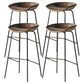 Modern Style Iron Bar Chair with Footrest Low Back Simple Bar Stool Brown 4 Piece Set Bar Stool(30"H) Clearhalo 'Bar Furniture' 'Bar Stools' 'bar_stools' 'furn' 'furn_bar_stools' 'furniture_bar_stools' 'Kitchen & Dining Furniture' 'kitchen&dining_furn' 'kitchen' 'kitchen_furn' Furniture' 4576077