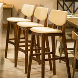 Scandinavia Style Bar-stool Wooden Legs Square Seat for Kitchen Bar Clearhalo 'Bar Furniture' 'Bar Stools' 'bar_stools' 'furniture_bar_stools' 'Kitchen & Dining Furniture' 'kitchen&dining_furn' 'kitchen' 'kitchen_furn' Furniture' 4576080