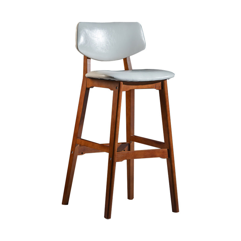 Scandinavia Style Bar-stool Wooden Legs Square Seat for Kitchen Bar White Brown 1 Piece Clearhalo 'Bar Furniture' 'Bar Stools' 'bar_stools' 'furniture_bar_stools' 'Kitchen & Dining Furniture' 'kitchen&dining_furn' 'kitchen' 'kitchen_furn' Furniture' 4576081