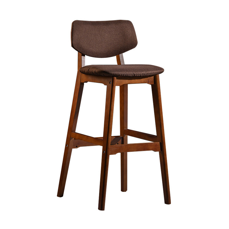 Scandinavia Style Bar-stool Wooden Legs Square Seat for Kitchen Bar Brown Brown 1 Piece Clearhalo 'Bar Furniture' 'Bar Stools' 'bar_stools' 'furniture_bar_stools' 'Kitchen & Dining Furniture' 'kitchen&dining_furn' 'kitchen' 'kitchen_furn' Furniture' 4576084