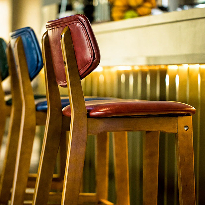 Scandinavia Style Bar-stool Wooden Legs Square Seat for Kitchen Bar Clearhalo 'Bar Furniture' 'Bar Stools' 'bar_stools' 'furniture_bar_stools' 'Kitchen & Dining Furniture' 'kitchen&dining_furn' 'kitchen' 'kitchen_furn' Furniture' 4576087