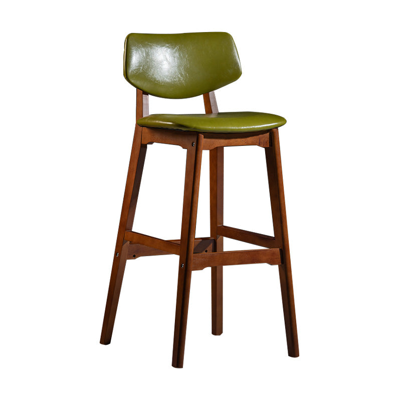 Scandinavia Style Bar-stool Wooden Legs Square Seat for Kitchen Bar Olive Green Brown 1 Piece Clearhalo 'Bar Furniture' 'Bar Stools' 'bar_stools' 'furniture_bar_stools' 'Kitchen & Dining Furniture' 'kitchen&dining_furn' 'kitchen' 'kitchen_furn' Furniture' 4576091
