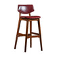 Scandinavia Style Bar-stool Wooden Legs Square Seat for Kitchen Bar Burgundy Brown 1 Piece Clearhalo 'Bar Furniture' 'Bar Stools' 'bar_stools' 'furniture_bar_stools' 'Kitchen & Dining Furniture' 'kitchen&dining_furn' 'kitchen' 'kitchen_furn' Furniture' 4576094