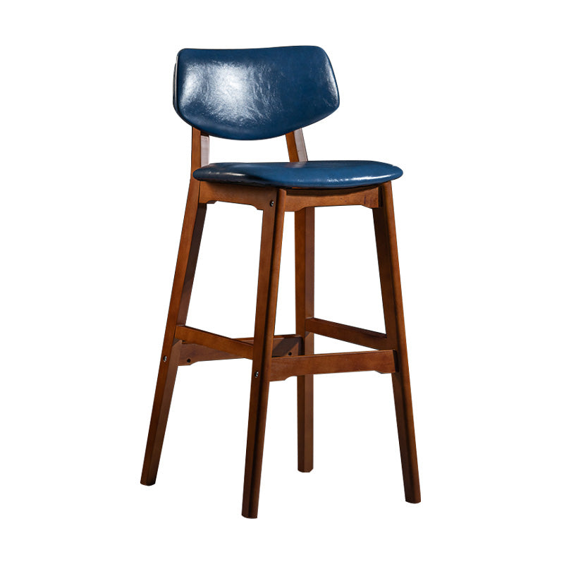 Scandinavia Style Bar-stool Wooden Legs Square Seat for Kitchen Bar Royal Blue Brown 1 Piece Clearhalo 'Bar Furniture' 'Bar Stools' 'bar_stools' 'furniture_bar_stools' 'Kitchen & Dining Furniture' 'kitchen&dining_furn' 'kitchen' 'kitchen_furn' Furniture' 4576098