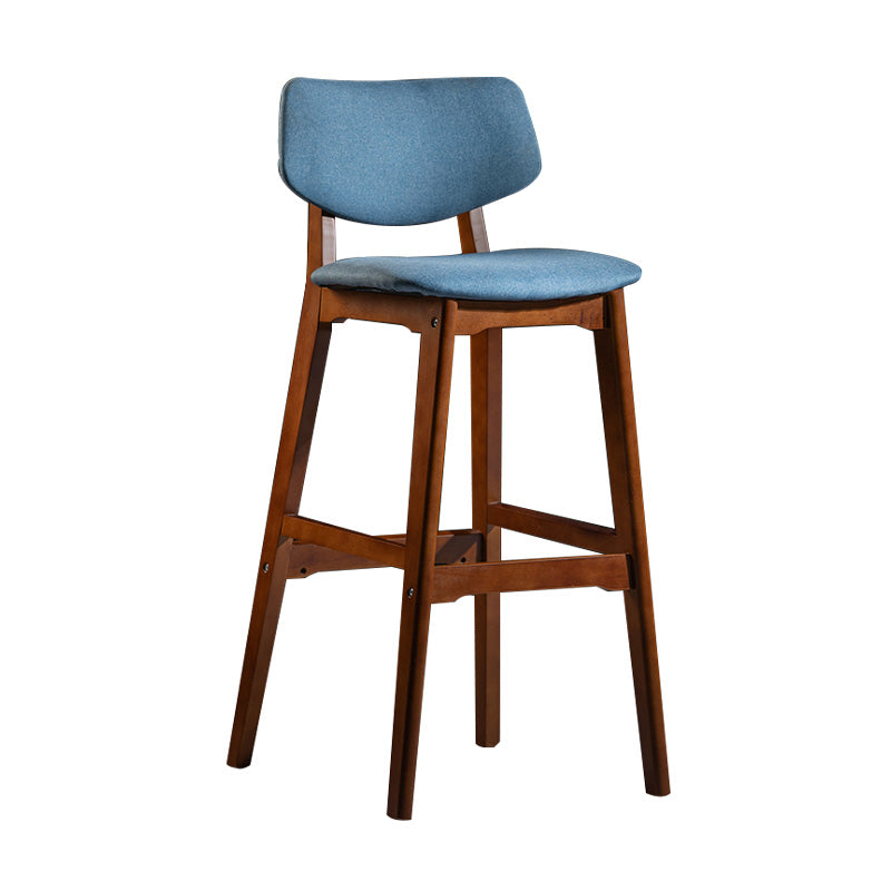 Scandinavia Style Bar-stool Wooden Legs Square Seat for Kitchen Bar Blue Brown 1 Piece Clearhalo 'Bar Furniture' 'Bar Stools' 'bar_stools' 'furniture_bar_stools' 'Kitchen & Dining Furniture' 'kitchen&dining_furn' 'kitchen' 'kitchen_furn' Furniture' 4576099