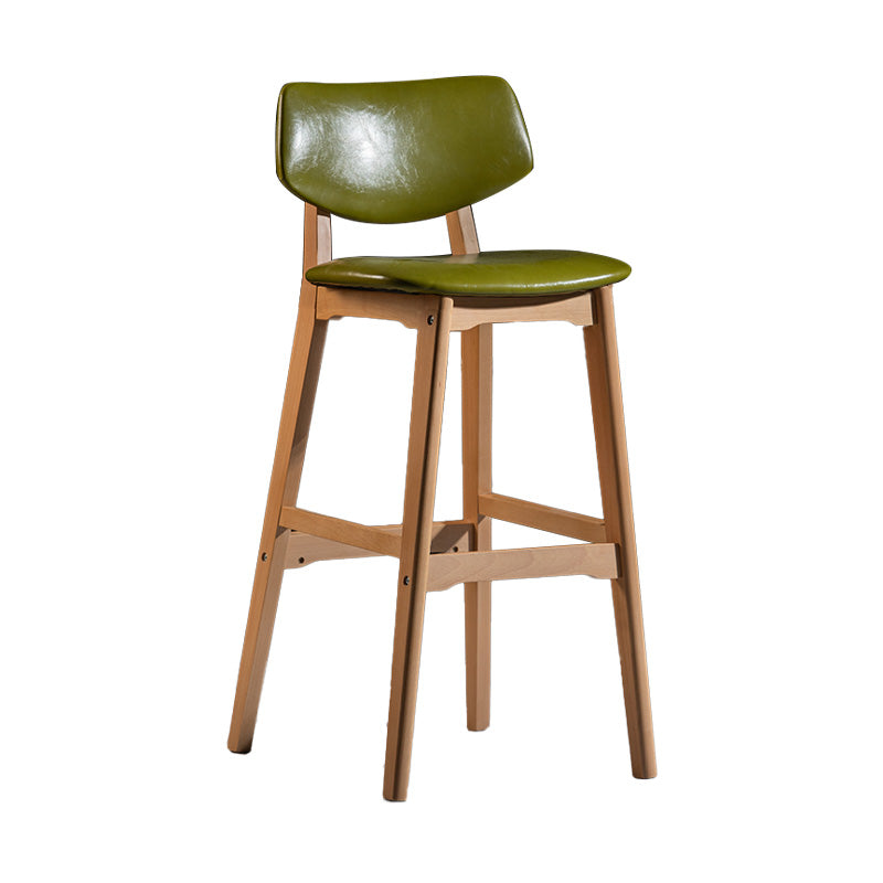 Scandinavia Style Bar-stool Wooden Legs Square Seat for Kitchen Bar Olive Green Natural 1 Piece Clearhalo 'Bar Furniture' 'Bar Stools' 'bar_stools' 'furniture_bar_stools' 'Kitchen & Dining Furniture' 'kitchen&dining_furn' 'kitchen' 'kitchen_furn' Furniture' 4576105