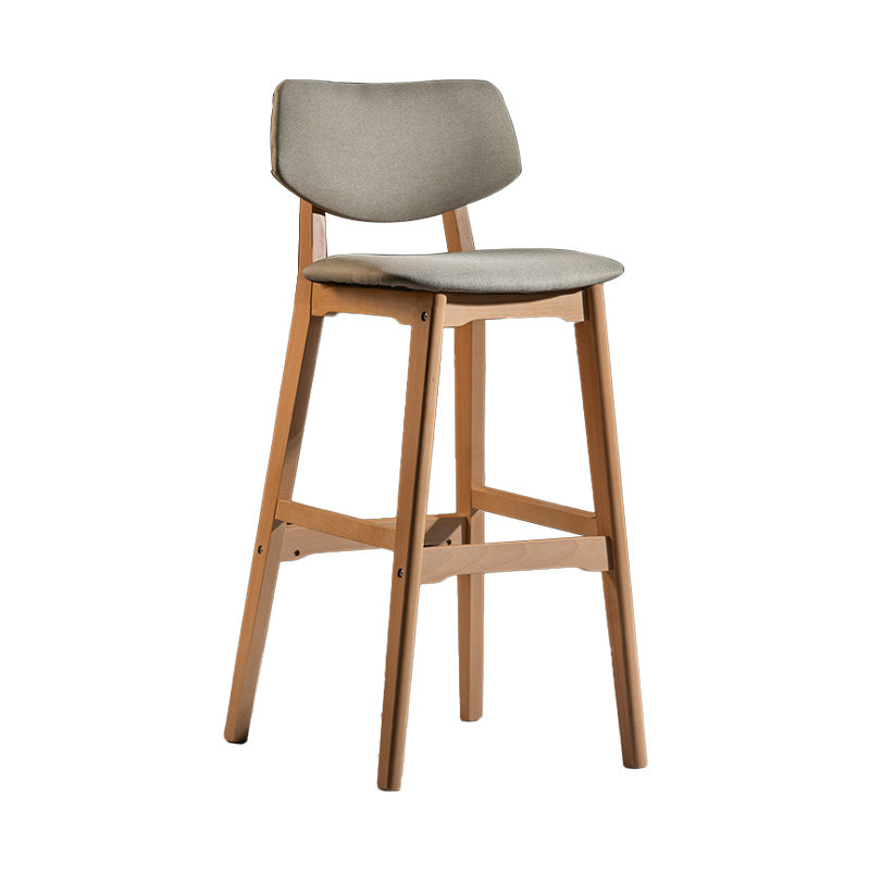 Scandinavia Style Bar-stool Wooden Legs Square Seat for Kitchen Bar Khaki Natural 1 Piece Clearhalo 'Bar Furniture' 'Bar Stools' 'bar_stools' 'furniture_bar_stools' 'Kitchen & Dining Furniture' 'kitchen&dining_furn' 'kitchen' 'kitchen_furn' Furniture' 4576106