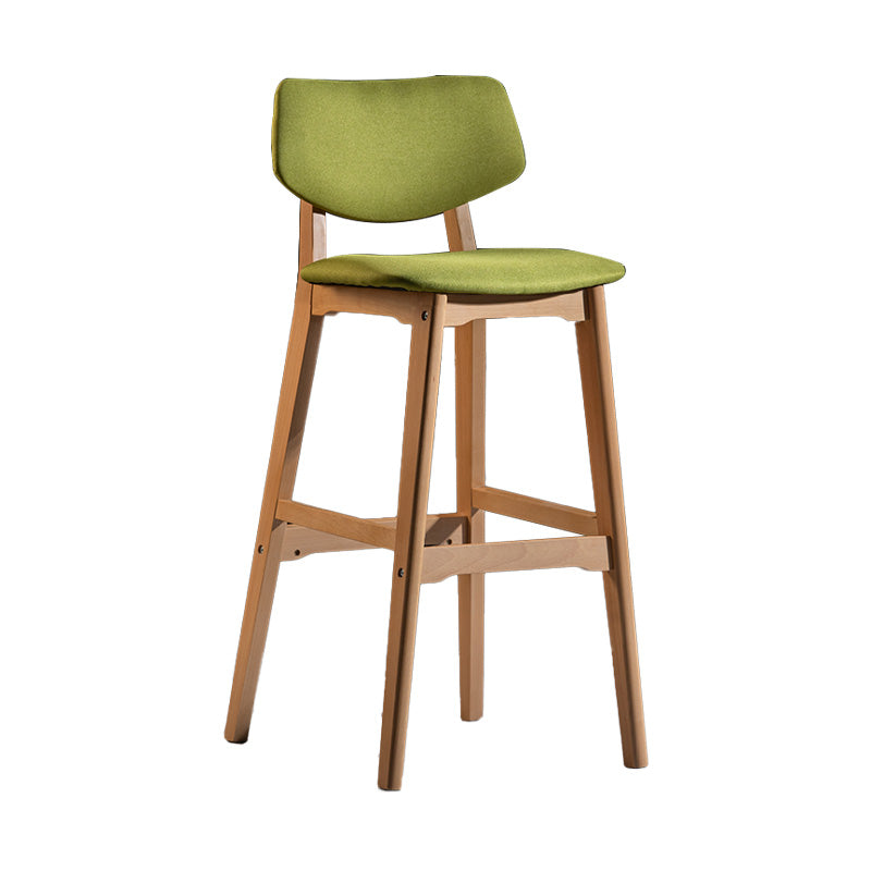 Scandinavia Style Bar-stool Wooden Legs Square Seat for Kitchen Bar Green Natural 1 Piece Clearhalo 'Bar Furniture' 'Bar Stools' 'bar_stools' 'furniture_bar_stools' 'Kitchen & Dining Furniture' 'kitchen&dining_furn' 'kitchen' 'kitchen_furn' Furniture' 4576108