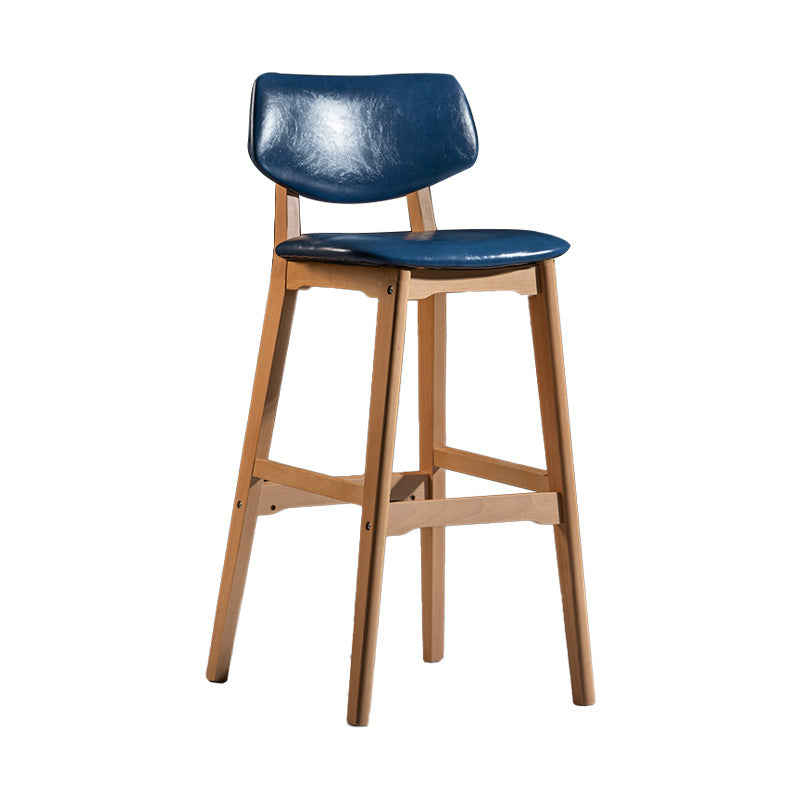 Scandinavia Style Bar-stool Wooden Legs Square Seat for Kitchen Bar Royal Blue Natural 1 Piece Clearhalo 'Bar Furniture' 'Bar Stools' 'bar_stools' 'furniture_bar_stools' 'Kitchen & Dining Furniture' 'kitchen&dining_furn' 'kitchen' 'kitchen_furn' Furniture' 4576109