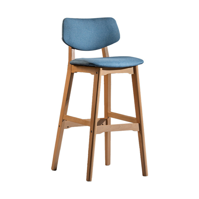 Scandinavia Style Bar-stool Wooden Legs Square Seat for Kitchen Bar Blue Natural 1 Piece Clearhalo 'Bar Furniture' 'Bar Stools' 'bar_stools' 'furniture_bar_stools' 'Kitchen & Dining Furniture' 'kitchen&dining_furn' 'kitchen' 'kitchen_furn' Furniture' 4576110