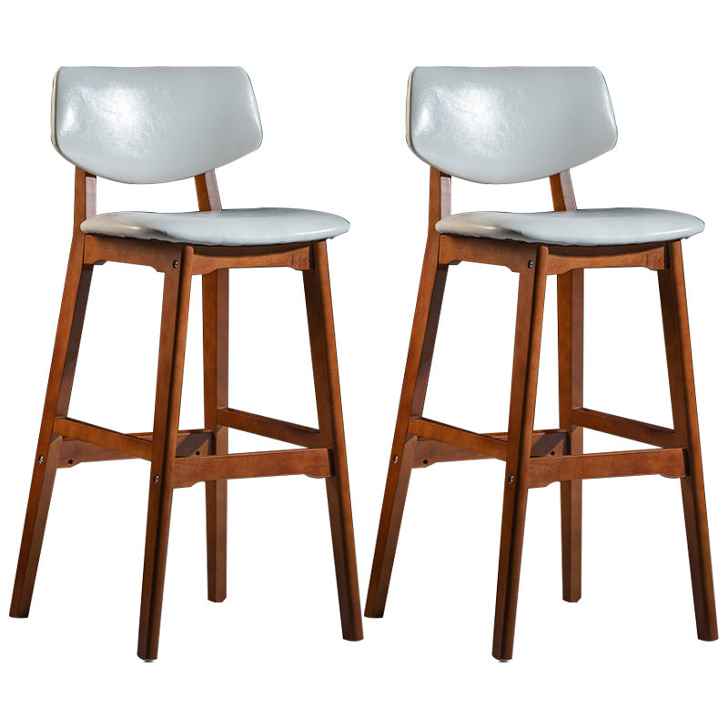 Scandinavia Style Bar-stool Wooden Legs Square Seat for Kitchen Bar White Brown Set of 2 Clearhalo 'Bar Furniture' 'Bar Stools' 'bar_stools' 'furniture_bar_stools' 'Kitchen & Dining Furniture' 'kitchen&dining_furn' 'kitchen' 'kitchen_furn' Furniture' 4576111