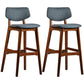Scandinavia Style Bar-stool Wooden Legs Square Seat for Kitchen Bar Smoke Gray Brown Set of 2 Clearhalo 'Bar Furniture' 'Bar Stools' 'bar_stools' 'furniture_bar_stools' 'Kitchen & Dining Furniture' 'kitchen&dining_furn' 'kitchen' 'kitchen_furn' Furniture' 4576112