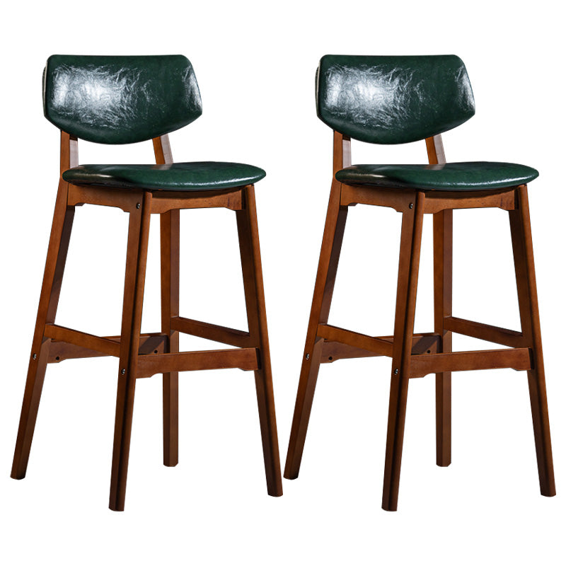 Scandinavia Style Bar-stool Wooden Legs Square Seat for Kitchen Bar Blackish Green Brown Set of 2 Clearhalo 'Bar Furniture' 'Bar Stools' 'bar_stools' 'furniture_bar_stools' 'Kitchen & Dining Furniture' 'kitchen&dining_furn' 'kitchen' 'kitchen_furn' Furniture' 4576114