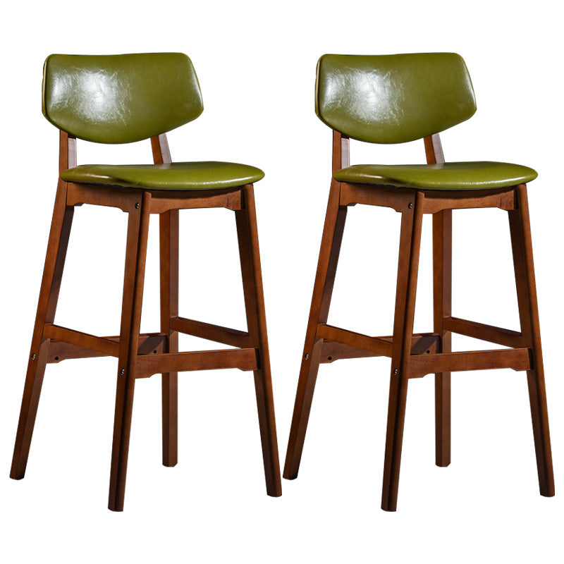 Scandinavia Style Bar-stool Wooden Legs Square Seat for Kitchen Bar Olive Green Brown Set of 2 Clearhalo 'Bar Furniture' 'Bar Stools' 'bar_stools' 'furniture_bar_stools' 'Kitchen & Dining Furniture' 'kitchen&dining_furn' 'kitchen' 'kitchen_furn' Furniture' 4576116