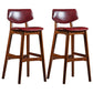 Scandinavia Style Bar-stool Wooden Legs Square Seat for Kitchen Bar Burgundy Brown Set of 2 Clearhalo 'Bar Furniture' 'Bar Stools' 'bar_stools' 'furniture_bar_stools' 'Kitchen & Dining Furniture' 'kitchen&dining_furn' 'kitchen' 'kitchen_furn' Furniture' 4576118