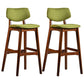 Scandinavia Style Bar-stool Wooden Legs Square Seat for Kitchen Bar Green Brown Set of 2 Clearhalo 'Bar Furniture' 'Bar Stools' 'bar_stools' 'furniture_bar_stools' 'Kitchen & Dining Furniture' 'kitchen&dining_furn' 'kitchen' 'kitchen_furn' Furniture' 4576119