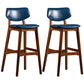 Scandinavia Style Bar-stool Wooden Legs Square Seat for Kitchen Bar Royal Blue Brown Set of 2 Clearhalo 'Bar Furniture' 'Bar Stools' 'bar_stools' 'furniture_bar_stools' 'Kitchen & Dining Furniture' 'kitchen&dining_furn' 'kitchen' 'kitchen_furn' Furniture' 4576120