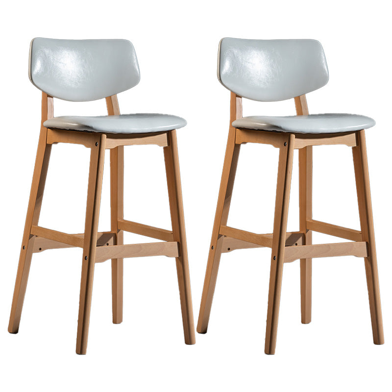 Scandinavia Style Bar-stool Wooden Legs Square Seat for Kitchen Bar White Natural Set of 2 Clearhalo 'Bar Furniture' 'Bar Stools' 'bar_stools' 'furniture_bar_stools' 'Kitchen & Dining Furniture' 'kitchen&dining_furn' 'kitchen' 'kitchen_furn' Furniture' 4576122