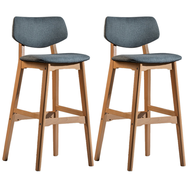 Scandinavia Style Bar-stool Wooden Legs Square Seat for Kitchen Bar Smoke Gray Natural Set of 2 Clearhalo 'Bar Furniture' 'Bar Stools' 'bar_stools' 'furniture_bar_stools' 'Kitchen & Dining Furniture' 'kitchen&dining_furn' 'kitchen' 'kitchen_furn' Furniture' 4576123