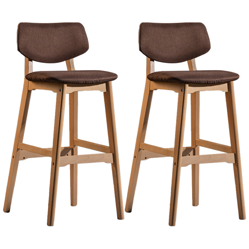 Scandinavia Style Bar-stool Wooden Legs Square Seat for Kitchen Bar Brown Natural Set of 2 Clearhalo 'Bar Furniture' 'Bar Stools' 'bar_stools' 'furniture_bar_stools' 'Kitchen & Dining Furniture' 'kitchen&dining_furn' 'kitchen' 'kitchen_furn' Furniture' 4576124