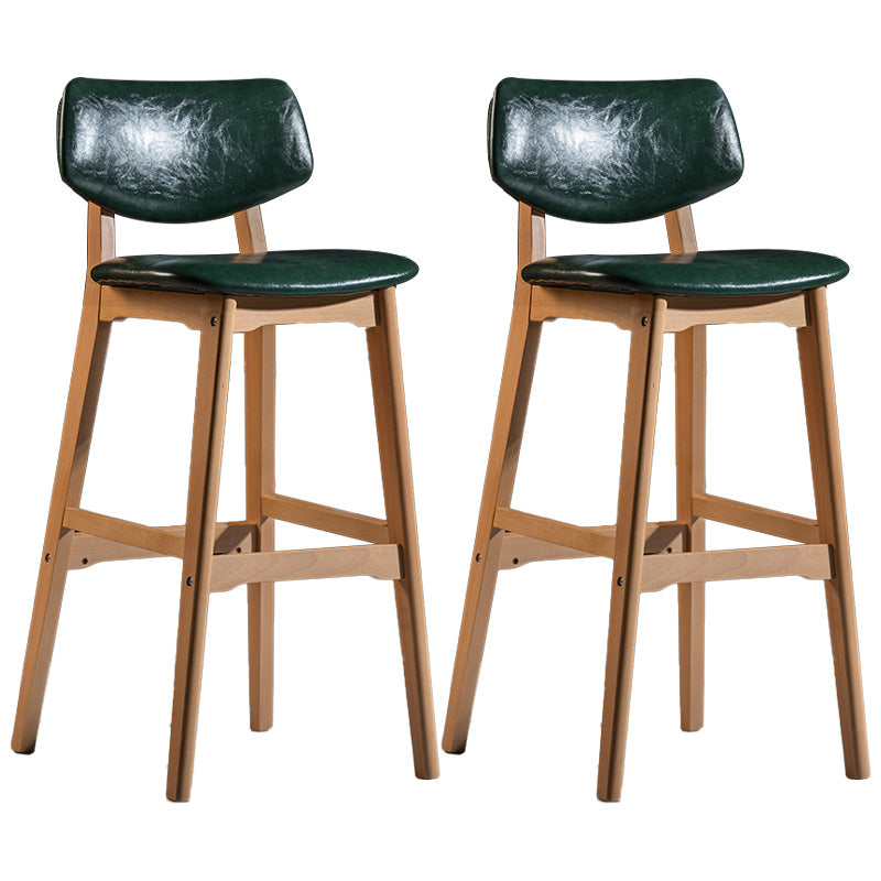 Scandinavia Style Bar-stool Wooden Legs Square Seat for Kitchen Bar Blackish Green Natural Set of 2 Clearhalo 'Bar Furniture' 'Bar Stools' 'bar_stools' 'furniture_bar_stools' 'Kitchen & Dining Furniture' 'kitchen&dining_furn' 'kitchen' 'kitchen_furn' Furniture' 4576125