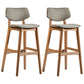 Scandinavia Style Bar-stool Wooden Legs Square Seat for Kitchen Bar Khaki Natural Set of 2 Clearhalo 'Bar Furniture' 'Bar Stools' 'bar_stools' 'furniture_bar_stools' 'Kitchen & Dining Furniture' 'kitchen&dining_furn' 'kitchen' 'kitchen_furn' Furniture' 4576128