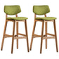 Scandinavia Style Bar-stool Wooden Legs Square Seat for Kitchen Bar Green Natural Set of 2 Clearhalo 'Bar Furniture' 'Bar Stools' 'bar_stools' 'furniture_bar_stools' 'Kitchen & Dining Furniture' 'kitchen&dining_furn' 'kitchen' 'kitchen_furn' Furniture' 4576130
