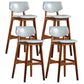 Scandinavia Style Bar-stool Wooden Legs Square Seat for Kitchen Bar White Brown Set of 4 Clearhalo 'Bar Furniture' 'Bar Stools' 'bar_stools' 'furniture_bar_stools' 'Kitchen & Dining Furniture' 'kitchen&dining_furn' 'kitchen' 'kitchen_furn' Furniture' 4576133